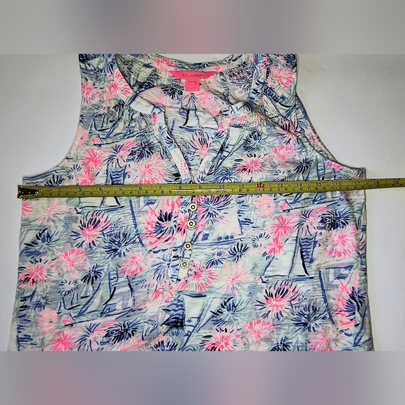 Lilly Pulitzer Essie Sea to Shining Sea Sleeveless Popover Blouse, S - Picture 6 of 8